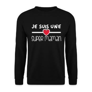 Je suis une super maman - Sweat-shirt Unisexe - noir - Devant - Alina (178cm) & Michal (187cm)