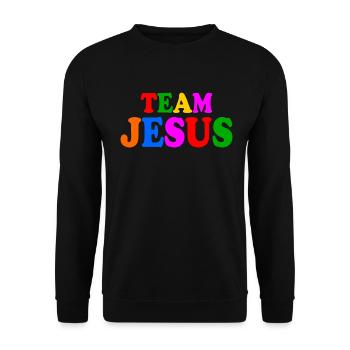 Team jesus lgbt - Unisex Sweatshirt - black - Front - Alina (178cm) & Michal (187cm)