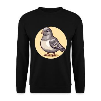 Sanfte Taube im Kreis - Unisex Pullover - Schwarz - Vorne - Alina (178cm) & Michal (187cm)