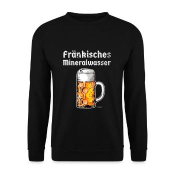 Franken Biertrinker Geschenkidee fränkisch Wasser - Unisex Pullover - Schwarz - Vorne - Alina (178cm) & Michal (187cm)