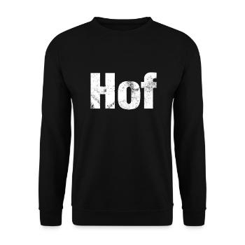 Hof - Franken Bayern Stadt - Unisex Pullover - Schwarz - Vorne - Alina (178cm) & Michal (187cm)