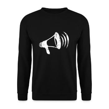 Mégaphone I Chemise Megafon I Musicien Ingénieur du son DJ - Sweat-shirt Unisexe - noir - Devant - Alina (178cm) & Michal (187cm)