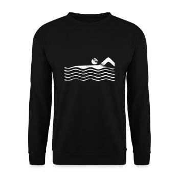 Pictogramme de nageur I nage sport I sports nautiques - Sweat-shirt Unisexe - noir - Devant - Alina (178cm) & Michal (187cm)