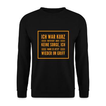 ich war kurz motiviert - Unisex Pullover - Schwarz - Vorne - Alina (178cm) & Michal (187cm)