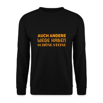 ich will andere Steine auf meinem Weg - Unisex Pullover - Schwarz - Vorne - Alina (178cm) & Michal (187cm)