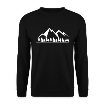 Berge und Wald - Unisex Pullover - Schwarz - Vorne - Alina (178cm) & Michal (187cm)
