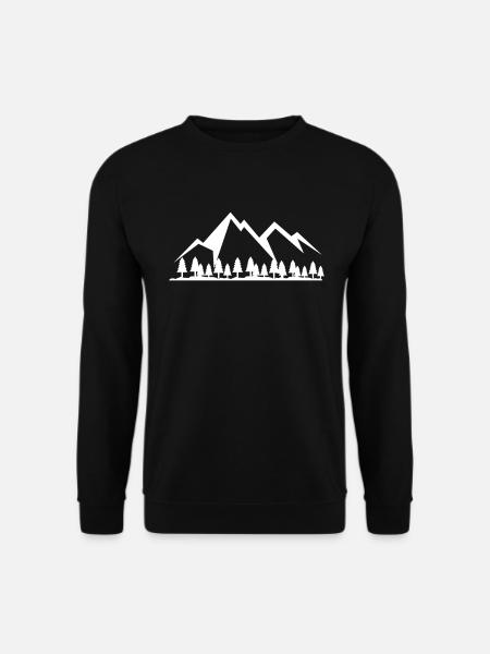Berge und Wald - Unisex Pullover - Schwarz