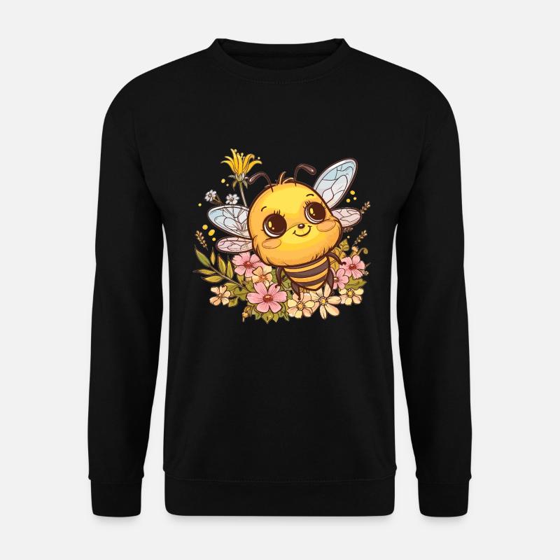 Honigbiene mit Blumenkranz - Unisex Pullover - Schwarz