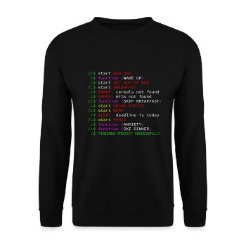 Programmer coffee daily rhythm funny gift - Unisex Sweatshirt - black - Front - Alina (178cm) & Michal (187cm)
