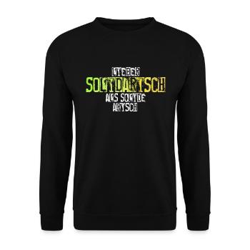 Mieux vaut la solidarité que l’arïse solide - Sweat-shirt Unisexe - noir - Devant - Alina (178cm) & Michal (187cm)