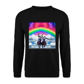Rainbow Fight - Colorful Fantasy - Unisex Sweatshirt - black - Front - Alina (178cm) & Michal (187cm)