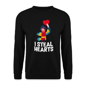 Funny Valentine's Day Pirate Couple Gift - Unisex Sweatshirt - black - Front - Alina (178cm) & Michal (187cm)