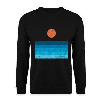 Art géométrique abstrait sunrise - Sweat-shirt Unisexe - noir - Devant - Alina (178cm) & Michal (187cm)