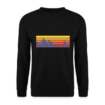 Berge Wandern Wanderer Outdoor Hunde - Unisex Pullover - Schwarz - Vorne - Alina (178cm) & Michal (187cm)