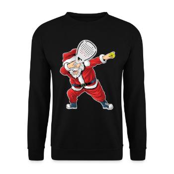Padel Weihnachtsmann Babbo Natale Padelista - Unisex Pullover - Schwarz - Vorne - Alina (178cm) & Michal (187cm)