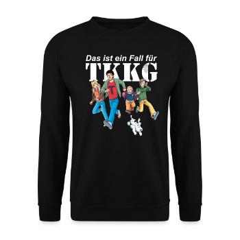 TKKG Das Ist Ein Fall Für TKKG Spruch - Unisex Pullover - Schwarz - Vorne - Alina (178cm) & Michal (187cm)
