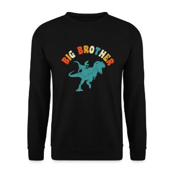 Beförderung zum Big Brother Dinosaurier Geschenk, Big Brother - Unisex Pullover - Schwarz - Vorne - Alina (178cm) & Michal (187cm)