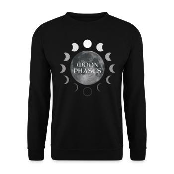 Moon Grafik T-Shirt - Unisex Pullover - Schwarz - Vorne - Alina (178cm) & Michal (187cm)