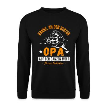 Opa und Enkelin - Unisex Pullover - Schwarz - Vorne - Alina (178cm) & Michal (187cm)