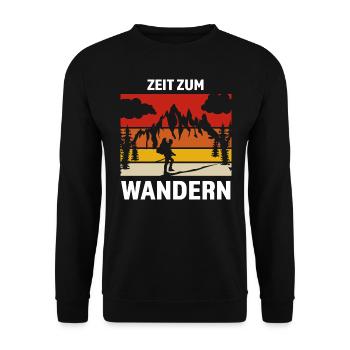 Wandern Berge Wanderer Geschenk - Unisex Pullover - Schwarz - Vorne - Alina (178cm) & Michal (187cm)