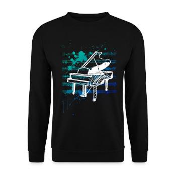 weißes Klavier - Unisex Pullover - Schwarz - Vorne - Alina (178cm) & Michal (187cm)