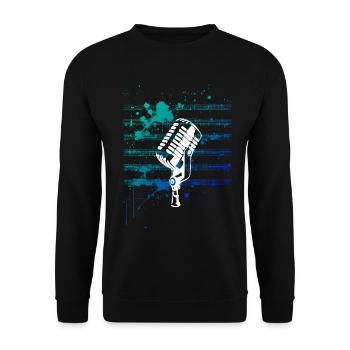 say it with micro - Unisex Sweatshirt - black - Front - Alina (178cm) & Michal (187cm)