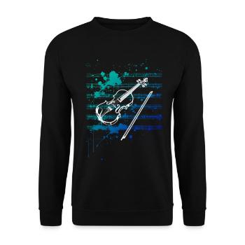 Violinenliebe - Unisex Pullover - Schwarz - Vorne - Alina (178cm) & Michal (187cm)