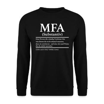 MFA Medizinische Fachangestellte - Unisex Pullover - Schwarz - Vorne - Alina (178cm) & Michal (187cm)