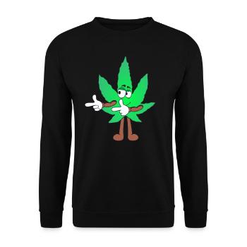 Der Bloom - Weed Cannabis Stoned Hanf Marihuana - Unisex Pullover - Schwarz - Vorne - Alina (178cm) & Michal (187cm)