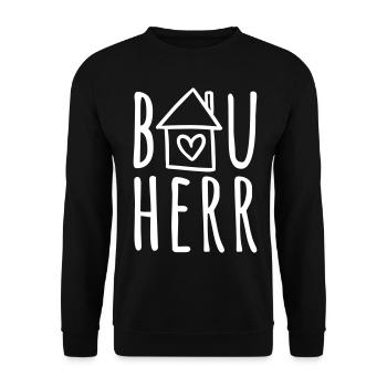 Bauherr (Farbwechsel / Farbe änderbar) - Unisex Pullover - Schwarz - Vorne - Alina (178cm) & Michal (187cm)