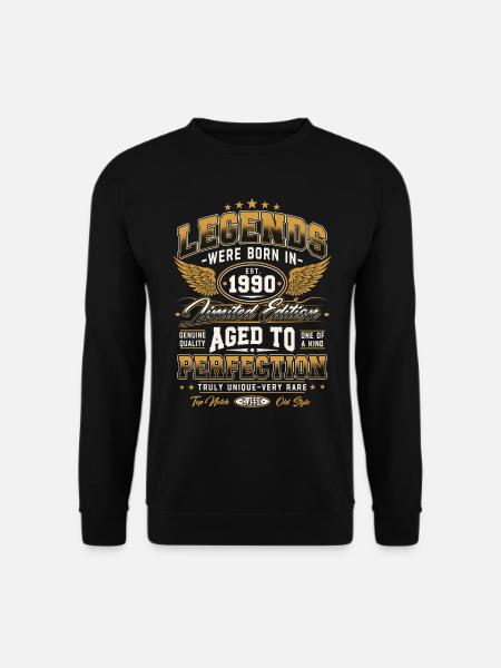1990 Jahrgang geboren Legenden Geburtstag Geschenk - Unisex Pullover - Schwarz