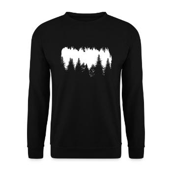 Pine forest silhouette trees nature - Unisex Sweatshirt - black - Front - Alina (178cm) & Michal (187cm)