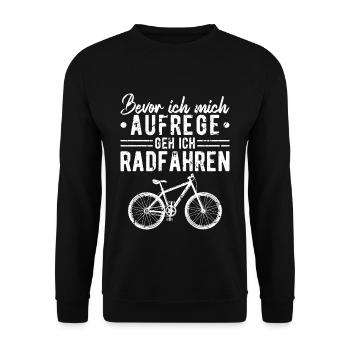 Bevor Ich Mich Aufrege Geh Ich Radfahren Fahrrad - Unisex Pullover - Schwarz - Vorne - Alina (178cm) & Michal (187cm)