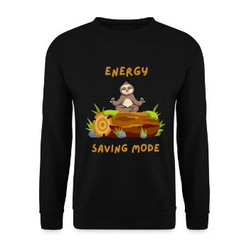 Lustiges Faultier in Yoga Position - Unisex Pullover - Schwarz - Vorne - Alina (178cm) & Michal (187cm)