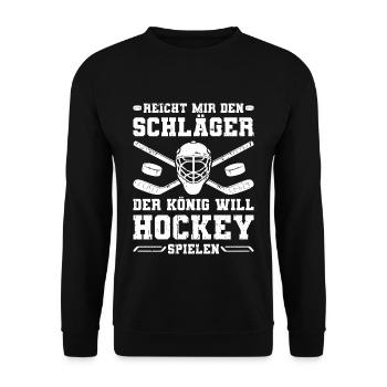 Eishockeyschläger Hockeyspieler Eishockey - Unisex Pullover - Schwarz - Vorne - Alina (178cm) & Michal (187cm)