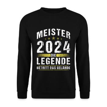 Die Legende Betritt Das Gelände 2024 Meister - Unisex Pullover - Schwarz - Vorne - Alina (178cm) & Michal (187cm)