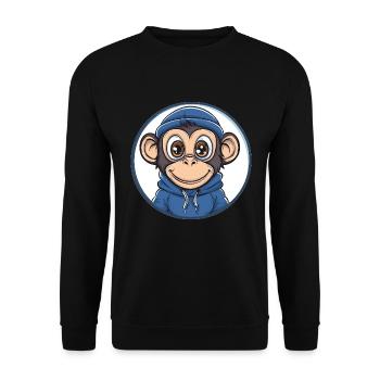 Singe cool avec capuche - Sweat-shirt Unisexe - noir - Devant - Alina (178cm) & Michal (187cm)