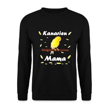 gelber Kanarienvogel Mama Vogel mit Federn - Unisex Pullover - Schwarz - Vorne - Alina (178cm) & Michal (187cm)