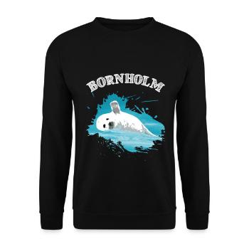 Bornholm Île de la mer Baltique Holiday Seal seal dans la mer - Sweat-shirt Unisexe - noir - Devant - Alina (178cm) & Michal (187cm)