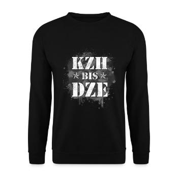 KZH bis DZE Krank bis Dienstzeitende neukrank Bund - Unisex Pullover - Schwarz - Vorne - Alina (178cm) & Michal (187cm)