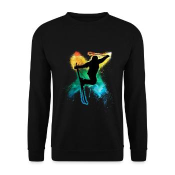Freeski extrême freestyle trick arc-en-ciel - Sweat-shirt Unisexe - noir - Devant - Alina (178cm) & Michal (187cm)