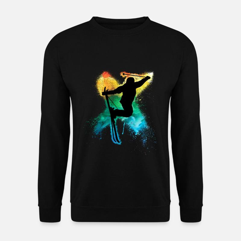 Freeski extrem Freestyle Trick Regenbogen - Unisex Pullover - Schwarz