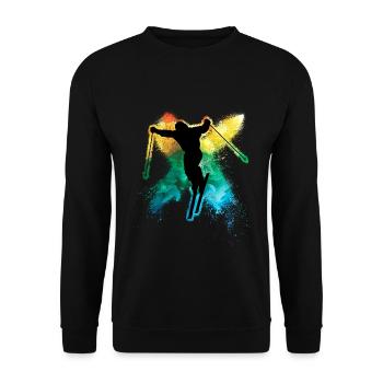 cool freeski vacances d’hiver ski coloré - Sweat-shirt Unisexe - noir - Devant - Alina (178cm) & Michal (187cm)