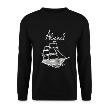 Aland Ostsee Insel Urlaub mit Segelschiff - Unisex Pullover - Schwarz - Vorne - Alina (178cm) & Michal (187cm)