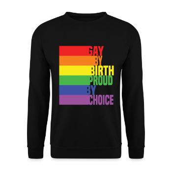 Gay By Birth Proud By Choice - Unisex Pullover - Schwarz - Vorne - Alina (178cm) & Michal (187cm)