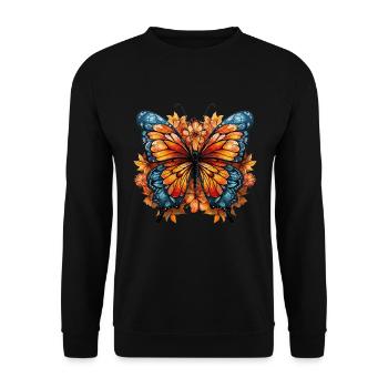 Papillon majestueux - Sweat-shirt Unisexe - noir - Devant - Alina (178cm) & Michal (187cm)
