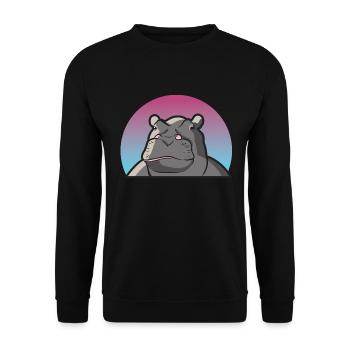 Hippo hippopotamus hippo pachyderm gift animal - Unisex Sweatshirt - black - Front - Alina (178cm) & Michal (187cm)