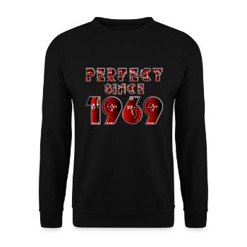 Geburtsjahr 1969 - Unisex Pullover - Schwarz - Vorne - Alina (178cm) & Michal (187cm)