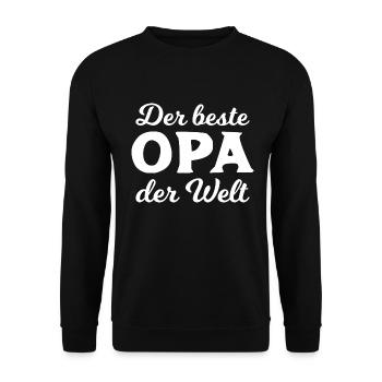 Der beste Opa der Welt - Bester Opi Großvater Papa - Unisex Pullover - Schwarz - Vorne - Alina (178cm) & Michal (187cm)