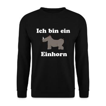 Ich bin ein Einhorn - Unisex Pullover - Schwarz - Vorne - Alina (178cm) & Michal (187cm)